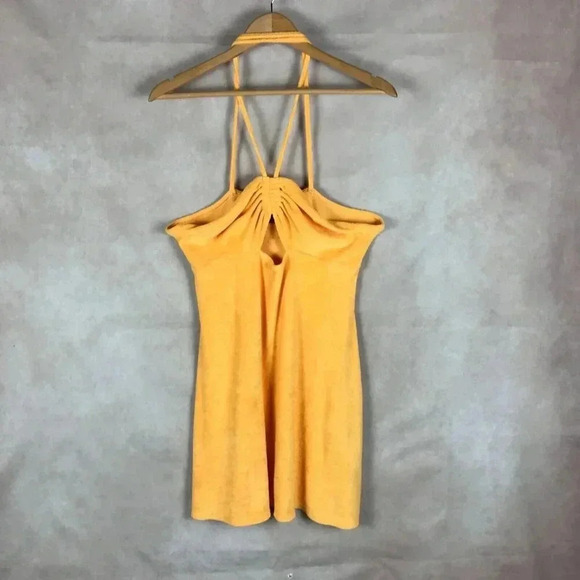 H&M Orange Terry Halter Beach Summer Dress LARGE - Picture 5 of 13